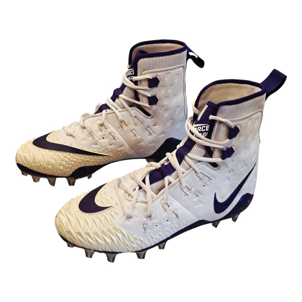 Men's Nike Force Savage Elite TD Football Cleats White/Purple Size 10 857063–103